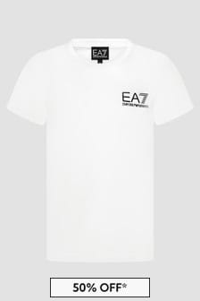 EA7 Emporio Armani Boys White T-Shirt