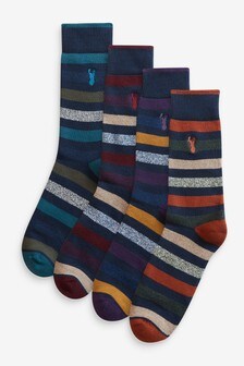Stripe Cushioned Heavyweight Socks 4 Pack