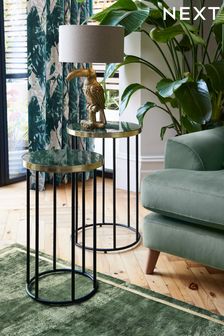 Green Marble Side Nest of 2 Tables
