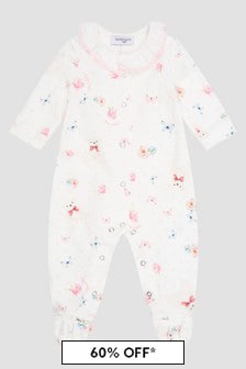 Monnalisa Baby Girls Cream Sleepsuit