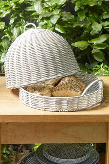 Grey Wicker Effect Food Cover with Tray