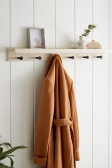 Natural Anderson Picture Ledge Shelf With Hooks