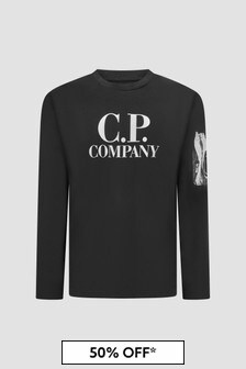 CP Company Boys Black T-Shirt