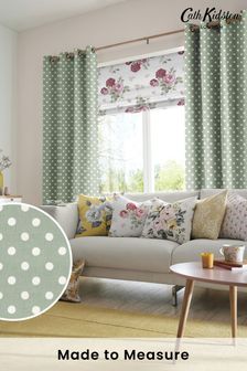 Cath Kidston Green Button Spot Made To Measure Curtains