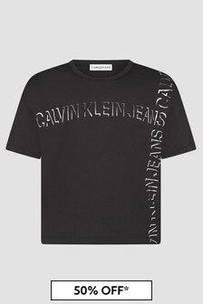 Calvin Klein Jeans Girls Black T-Shirt