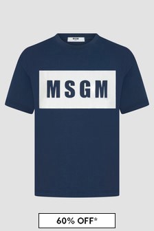 MSGM Boys Navy T-Shirt