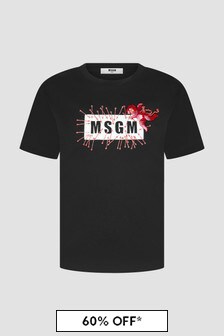 MSGM Girls Black T-Shirt