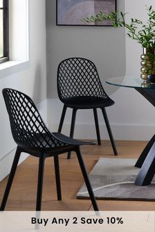 Set of 2 Black Roan Dining Chairs