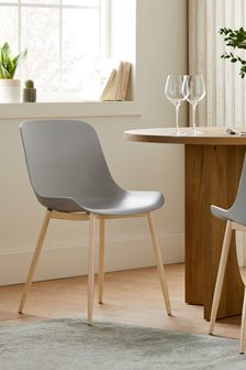 Set of 2 Grey Sole Dining Chairs