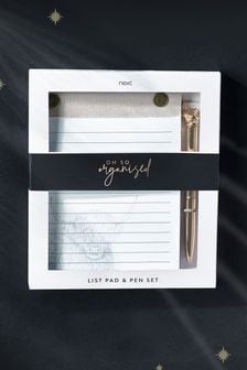 White Hamish List Pad and Pen