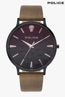 Police Tasman Brown Leather Strap Watch