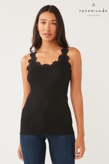 Rosemunde Silk Top With Lace In Black