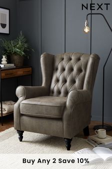 Sherlock Button Armchair with Black Legs