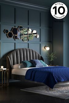Opulent Velvet Dark Grey Stella Upholstered Bed Frame