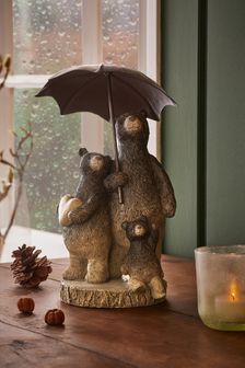 Brown Bonnie and Bernard Umbrella Bear Family Ornament