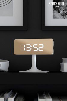 Space Hotel Cinemascape White LED Alarm Clock