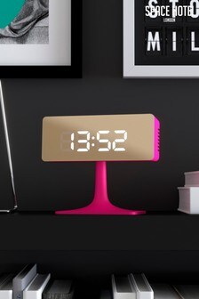 Space Hotel Cinemascape Pink LED Alarm Clock