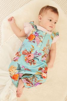 2 Piece Floral Printed Dungaree And Bodysuit Set (0mths-2yrs)
