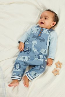 Blue Baby Dungarees And Bodysuit Set (0mths-3yrs) (M35743) | £18 - £20