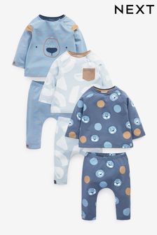 Blue Abstract Baby 6 Pack T-Shirts And Leggings Set (M35758) | £28 - £30