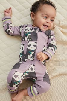 Baby 2 Pack Printed Footless Sleepsuits (0mths-3yrs)