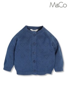 M&Co Blue Newborn Knit Cardigan
