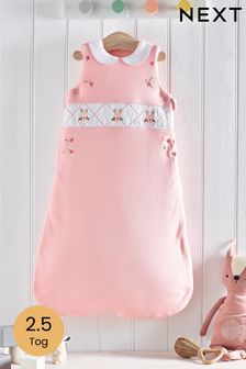 Kids Pink Bunny Heritage 100% Cotton 2.5 Tog Sleep Bag