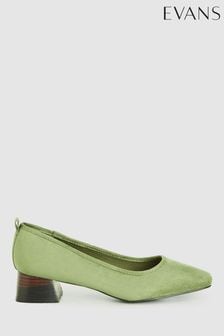 Evans Green Low Heel Sleek Pump Shoes