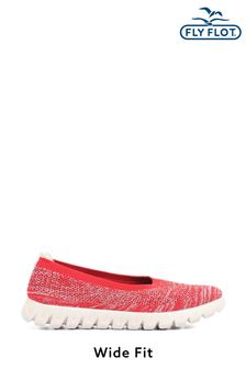 Fly Flot Red Wide Fit Slip-On Trainers