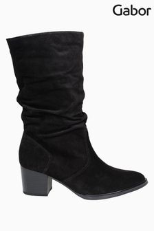 Gabor Ramona Black Suede Mid Leg Boots