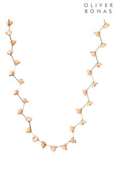 Oliver Bonas Orange Fleur Flower Link Collar Necklace