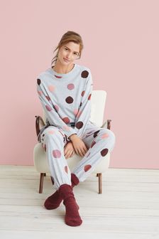 Cotton Blend Bubble Hem Pyjamas