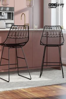 CosmoLiving Black Astrid Wire Metal Dining Chair