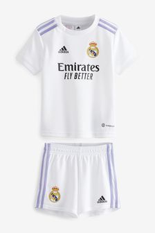 adidas White Real Madrid 22/23 Home Infant Baby Kit (M40466) | £38