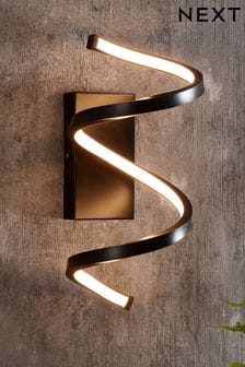 Black Spiral Outdoor And Indoor (Including Bathroom) Wall Light (M40766) | £55