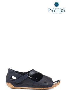 Pavers Blue Leather Flat Sandals (M41266) | £40
