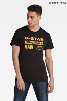 G-Star Black Graphic 8 R T Compact Jersey T-Shirt