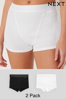 Black/White Boyfriend Shorts 2 Pack (M41888) | £18