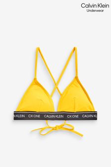 Calvin Klein Womens Yellow One Triangle Bikini Bottom