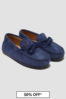 Tods Boys Navy Loafers