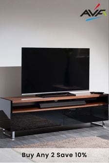 Panorama 1.6m Walnut and Black TV Stand By AVF