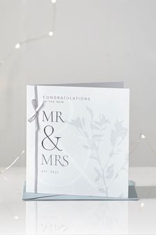 Grey Mr & Mrs Wedding Card