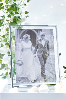 Silver Wedding Established In Picture Frame