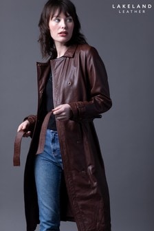 Lakeland Leather Tarraby Pecan Leather Trench Coat