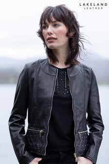 Lakeland Leather Motherby Collarless Black Leather Jacket