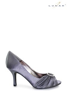 Lunar Grey Sienna Diamanté Court Shoes