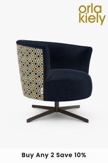 Orla Kiely Lily Swivel Chair - Blue (M47528) | £810