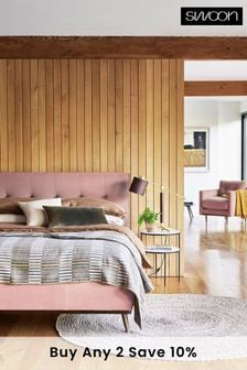 Swoon Opulent Velvet Blush Pink Klee Upholstered Bed Frame