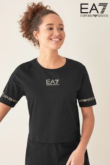 Emporio Armani EA7 Extended Logo Crop T-Shirt