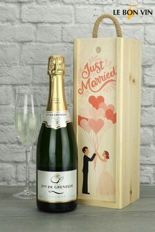 Just Married Sparkling Wine Gift by Le Bon Vin (M48905) | £33